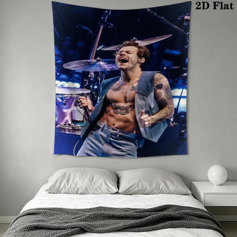 Harry Styles Wall Tapestry Aesthetic Wall Hanging Printed Fabric Blanket Decorative Tapestries for Bedroom Living Room Home Decor