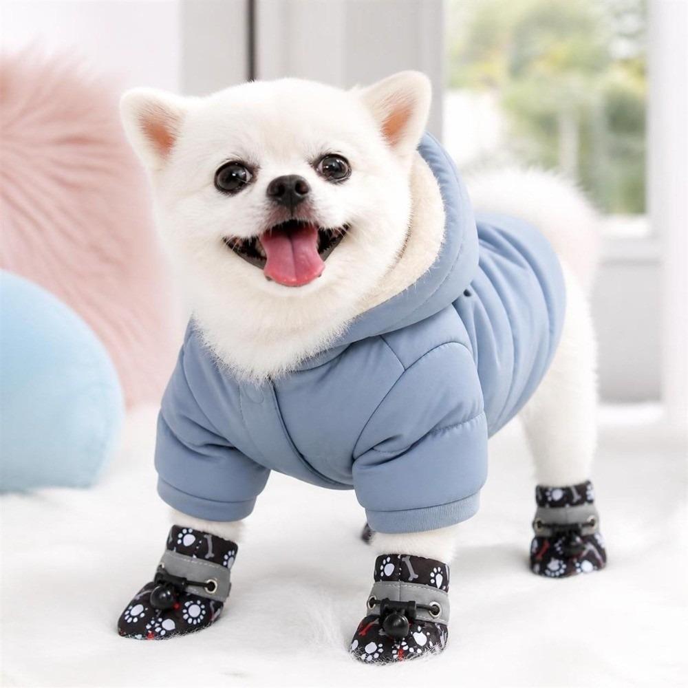 4Pcs Anti-slip Winter Dog Shoes Warm Pet Snow Boots Fashion Pet Shoes for Small Medium Dog
