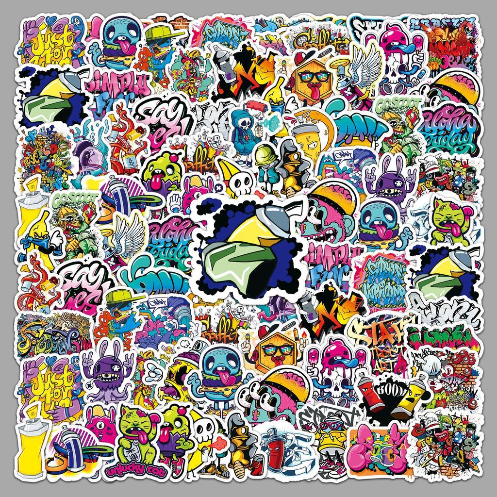 50-Piece Cool Graffiti Street Art Stickers for Phone Cases & Suitcases - Waterproof & Creative DIY Set