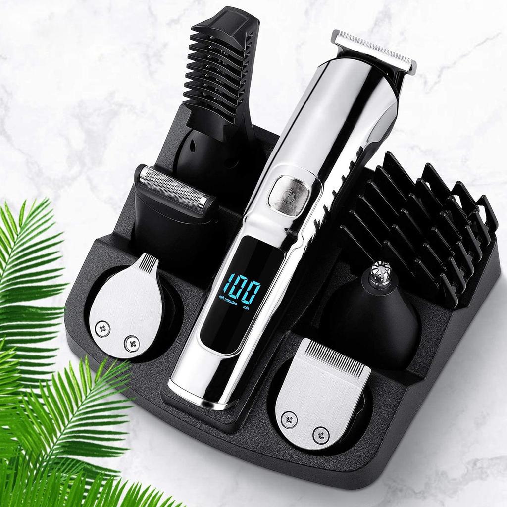 Hair Trimmer Set Multi-Function Grooming Kit LCD Digital Hair Trimmer Household Washable Shaver Nose