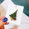 Rinhoo Fashion Zircon Christmas Tree Green Tree Brooch Pins Christmas New Year Gift Jewelry Gift