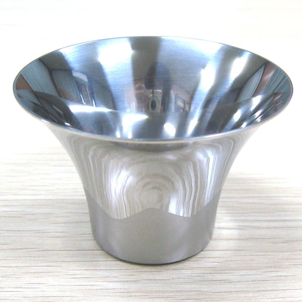 Takei Ukibutsu Seisakusho Stainless Steel Sake Cups, Mount Fuji Design, FM-101, Set of 2