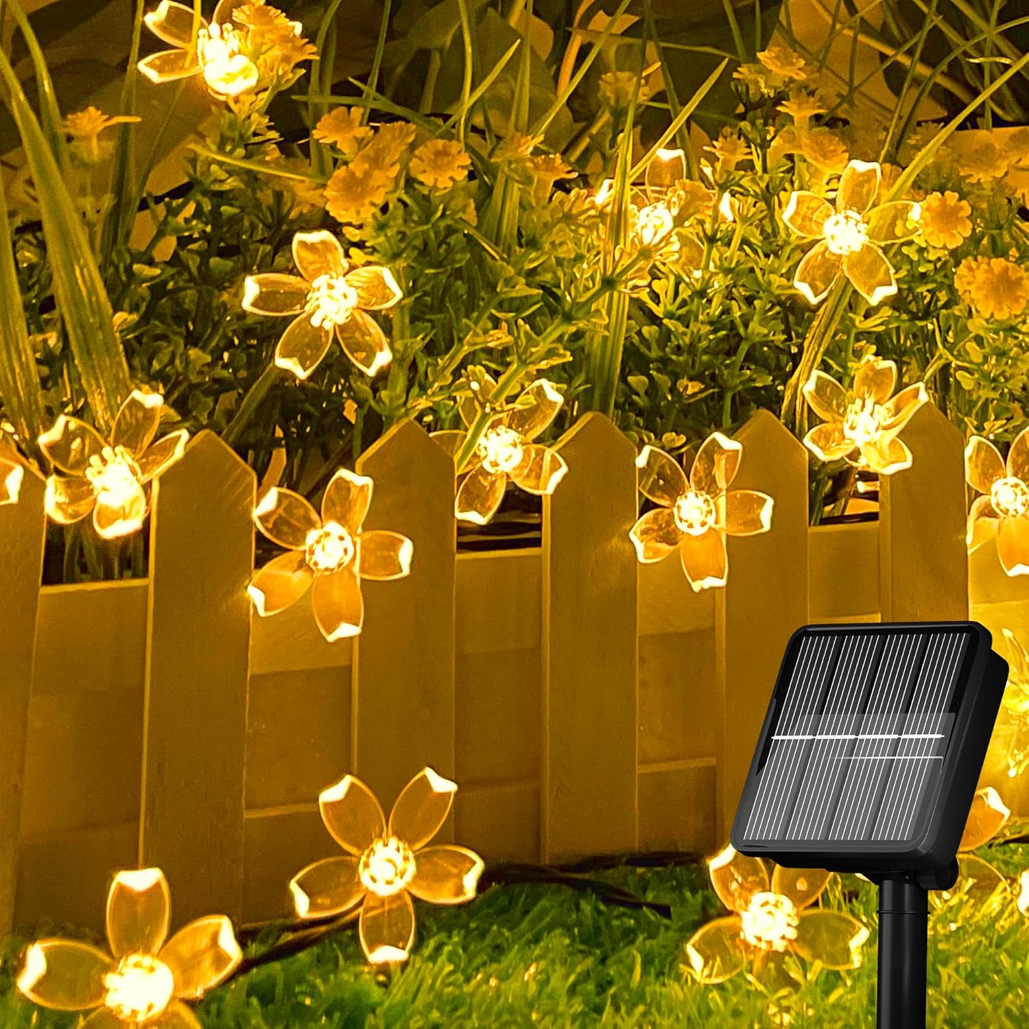 

Solar Flower String Light 20/50/100 LED Solar Fairy Light Outdoor Waterproof Lamp for Fence Gazebo Patio Yard Christmas Tree 5m 20 leds