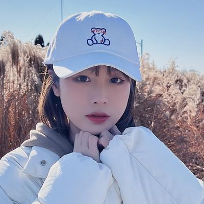 Japanese-style Cute Bear Embroidered Baseball Cap for Women, New Spring/summer Model, Versatile Sun-shading Cap for Students, Fresh and Stylish