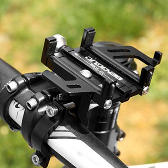 Bicycle Phone Holder Screw Mounted Adjustable Knob Anti-slip Shockproof Aluminum Alloy Phones Fixing Universal Handlebar Motorbike Cell Phone