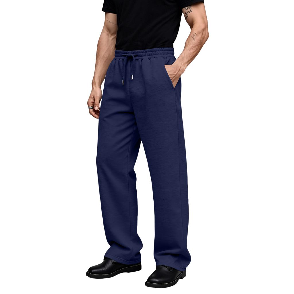 Men's Casual Sports Sweatpants Drawstring Straight-leg Trousers