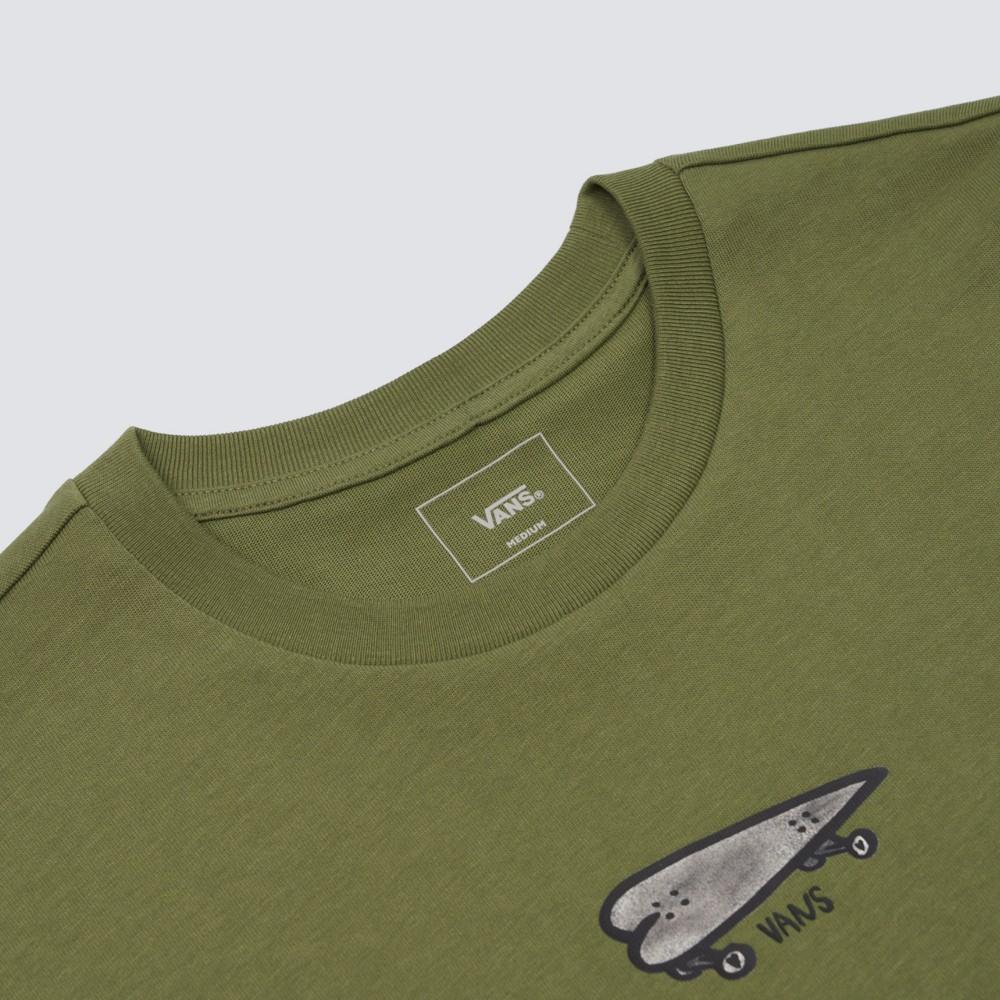 Vans X Asian Artist Collection SS24 Brand Logo Fashion Anime Print Round Neck Short Sleeve T-Shirt Unisex T-Shirt Green VN000J2WAMB1