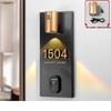 Placa de Número de Porta em Aço Inoxidável com Campainha de Porta a Bateria