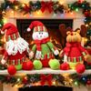 Christmas Plush Decorations With Snowman Santa Reindeer For Home Holiday Decor