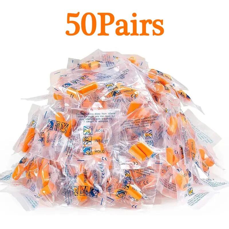 50/20/10 Paar Anti-Lärm-Ohrstöpsel Arbeit Studium Schlaf Reise Flugzeug Lärmreduzierung Weiche Schaumstoff-Ohrstöpsel Einzeln verpackt