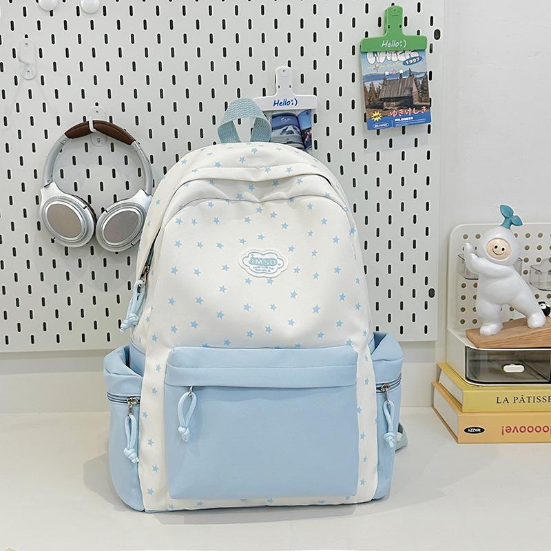 New Small and Fresh Backpack, Junior High School Student Schoolbag, Women's Versatile Contrasting Color Casual Backpack, Large-capacity Backpack.