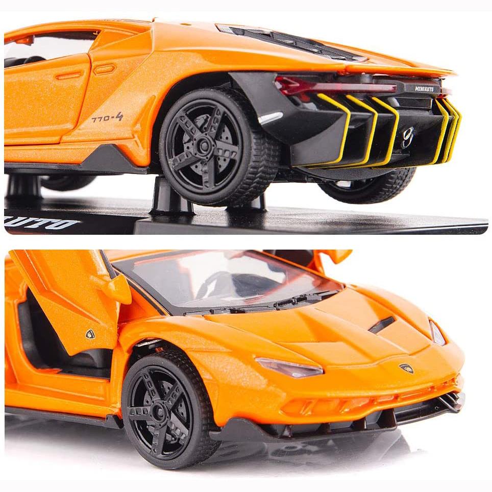 1:32 Lamborghini LP770 Car Model Toy, with Sound and Light Pull Back Car Zinc Alloy Toys for Kids Boy Girl Gift