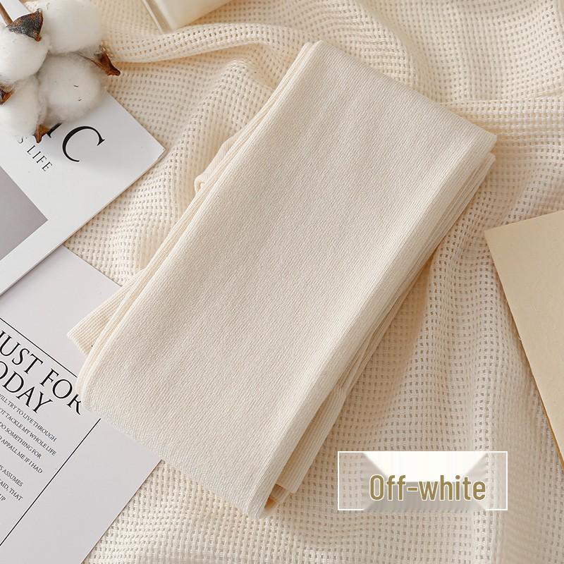 Women's High-Waist Cotton Leggings - Thick, Velvet-Lined, Stirrup Tights In Milk White & Beige for Autumn/Winter