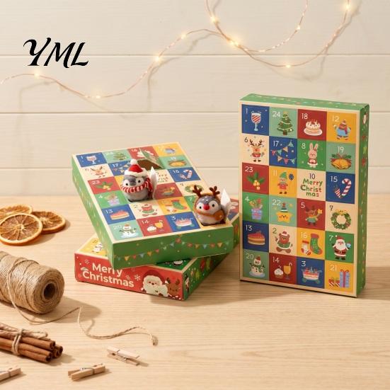 Surprise Toy Gift Set 5Pcs 24-Day Christmas Advent Calendar Box, Blank Box with Pull-Tab Windows, Countdown Container, Holiday Party Favor Xmas
