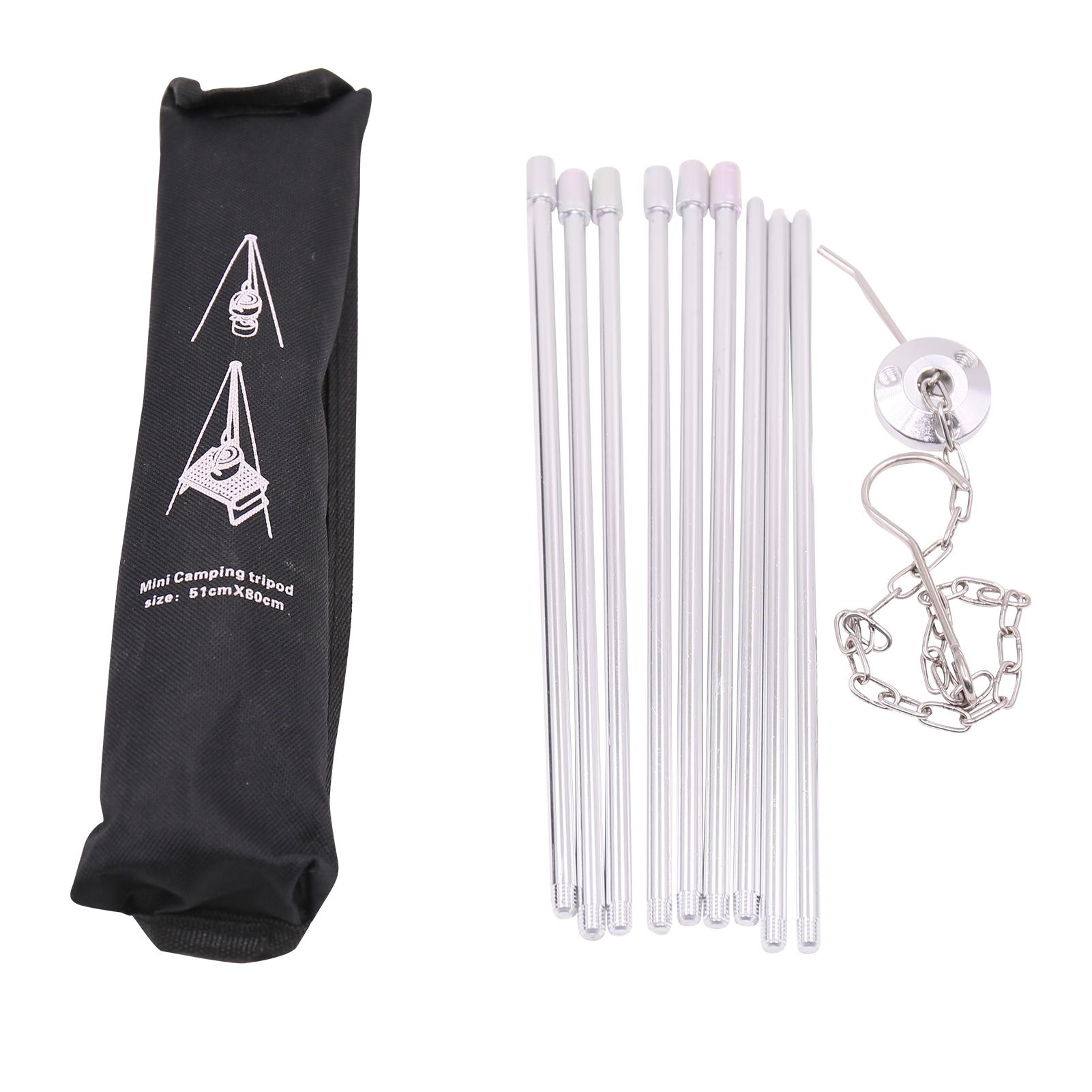 

Портативный телескопический штатив из 3 секций из алюминиевого сплава для кемпинга, пикника, подвесной держатель для горшков серебряный