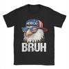 Men T-Shirts Bruh Fourth 4th Of July Eagle American Patriotic Cool Pure Cotton Tee Shirt T Shirt Round Collar Clothes Gift