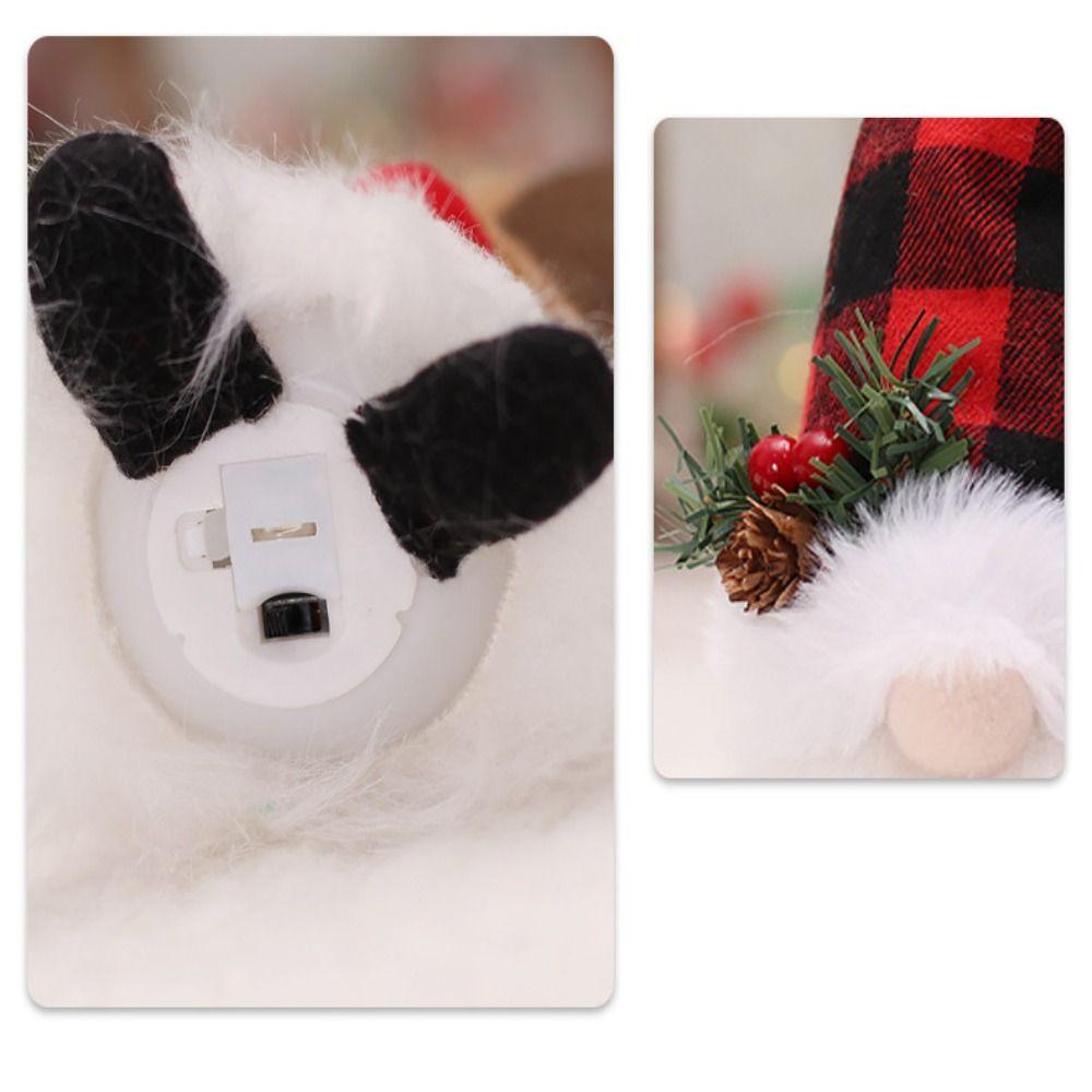 Rudolph Gnome Glowing Doll Lattice Hat Faceless Gnome Doll Creativity Santa Elf Doll Home Decor