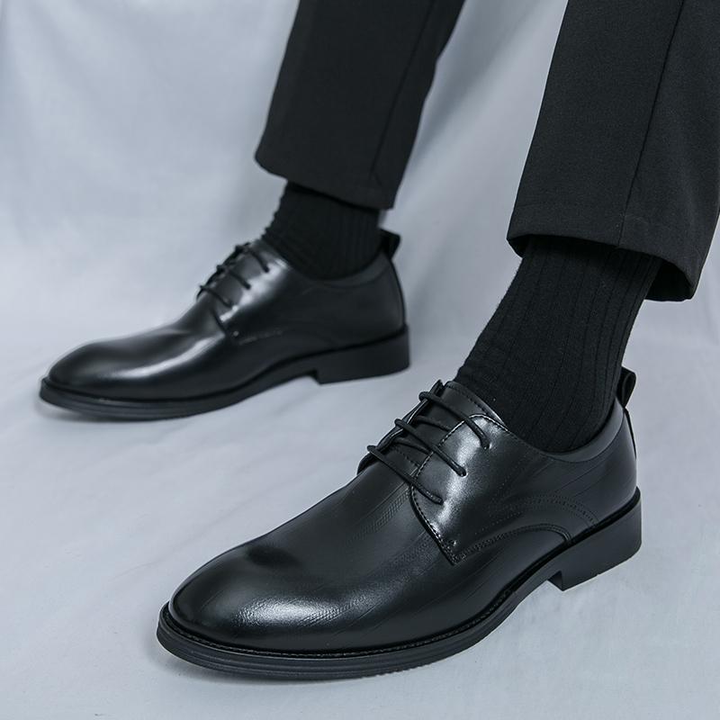 Fashion Italy Pointed Toe Leather Shoes Men Luxury Oxfords Classic Business Formal Office Men Shoes Boos Dress Men Black Wedding Shoes