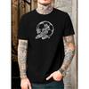 European Size Men'S Summer Loose-Fitting Sports Casual Short-Sleeve T-Shirt with a Silhouette Print of a Football Player