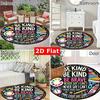 Be Kind Be Brave Motivational Quote School Supply Graffiti Round Rug Flannel Carpet For Classroom Kids Study Area Educational
