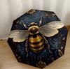 Bee And Floral Garden Portable Automatic Umbrella Retractable Design with 8-Rib Durability Durable Plastic & Iron for Outdoor Daily Use