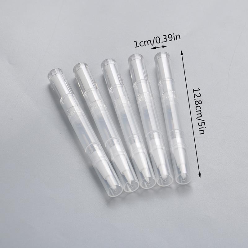 5Pcs 3Ml Travel Empty Twist Pen With Brush Cosmetic Container Nail Oil Lip Balm