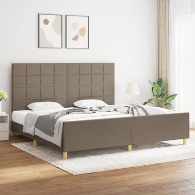 Vidaxl Bed Frame Without Mattress, Taupe, 200X200 Cm, Upholstered