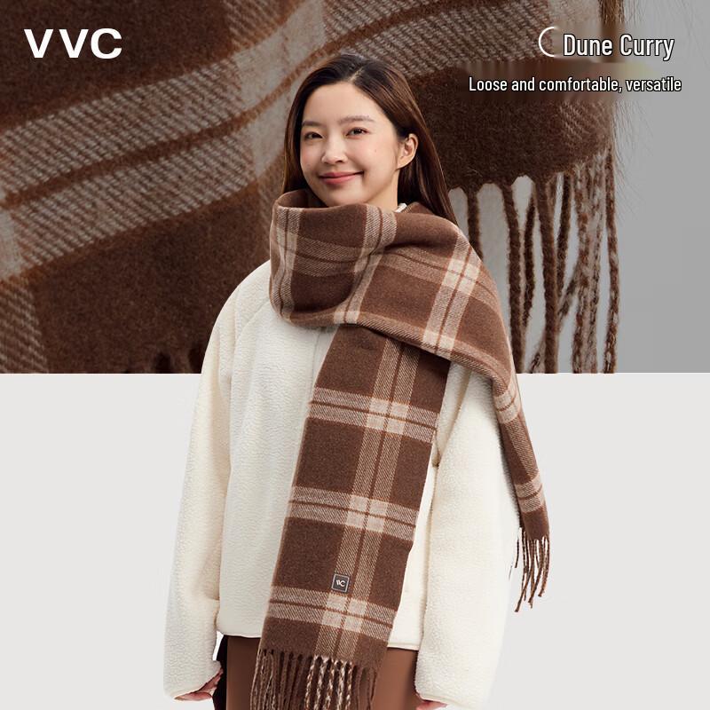 VVC Retro Style Plaid Knitted Warm Shawl Scarf