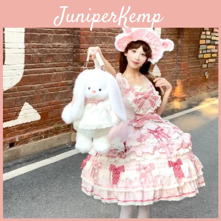 Plush Bunny Backpack For Kids With Cartoon Design And Soft Material For Daily Use