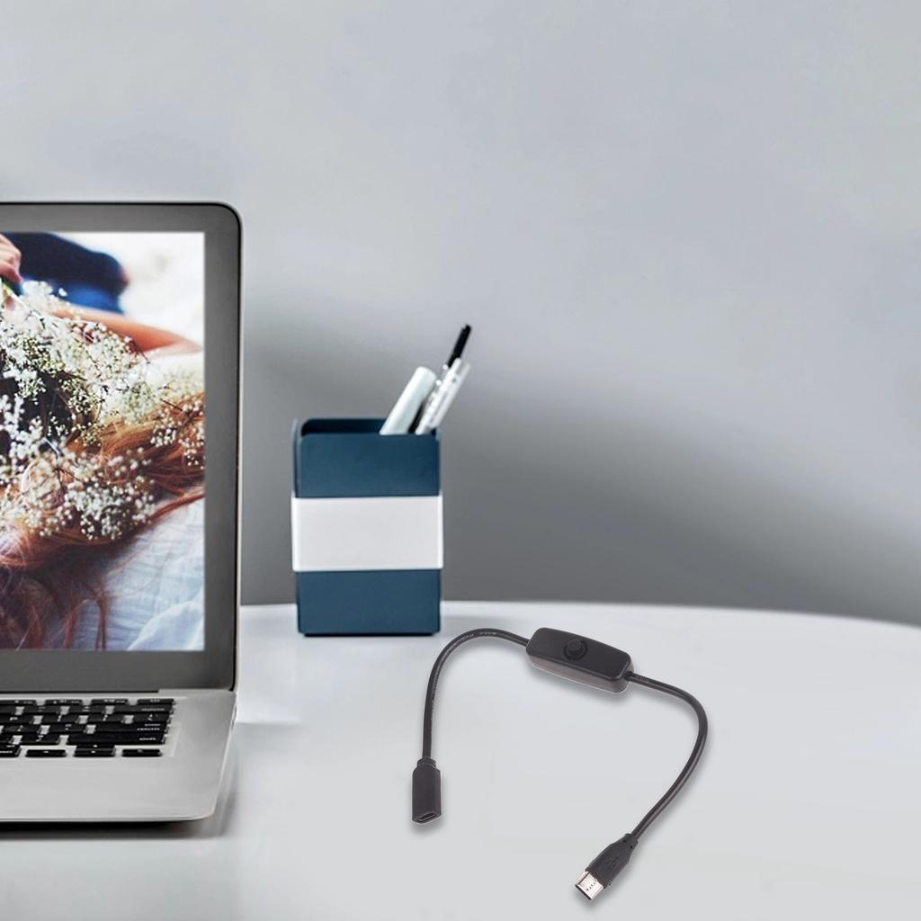 Type C Male to Female Extension Cable with ON f Button Convenient Power Control for Phones, Tablets, and More