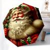 Weihnachtsmann, Weihnachtsthema 8 Rippen Hand-Automatik-Regenschirm, Kompaktes und tragbares Design, Ein perfektes Geschenk für Geburtstag, Weihnachten oder