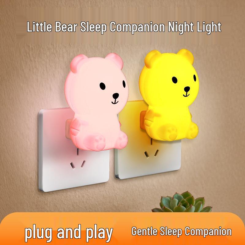 2026 Creative Cartoon Night Light - Plug-in LED with Button Switch for Energy-saving Sleep Lighting