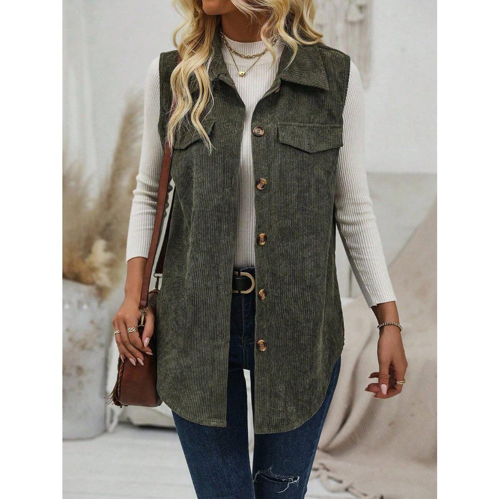 Spring and Autumn Women's Waistcoat, Lapel Cardigan, Casual Commuting Women's Vest