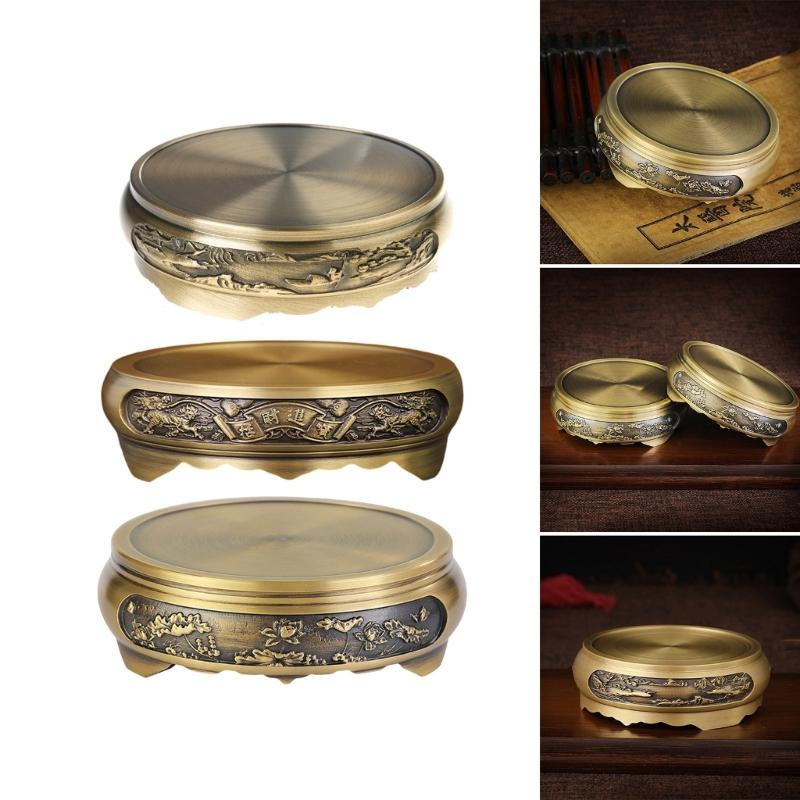 Solid Brass Round Base, Handmade Vintages Inspireds Incenses Burners for Home Ambiances