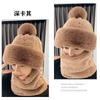 Hat, scarf, integrated hat, fleece thickened mask hat, outdoor warm winter cold cycling ear hat women