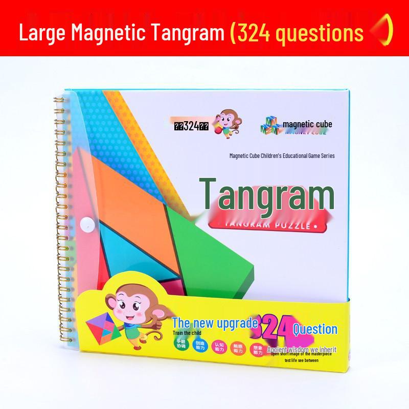 Large Magnetic Tangram Cube - 324 Educational Challenges for Children