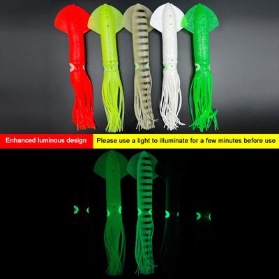 5Pcs 30cm Fishing Soft Lures Luminous Octopus Sea Fishing Wobbler Fishing Soft Bait Artificial Bait