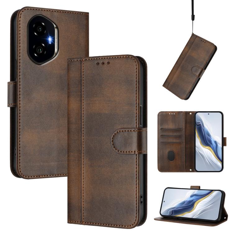 Linien-Spleißschnalle Retro Leder Handyhülle