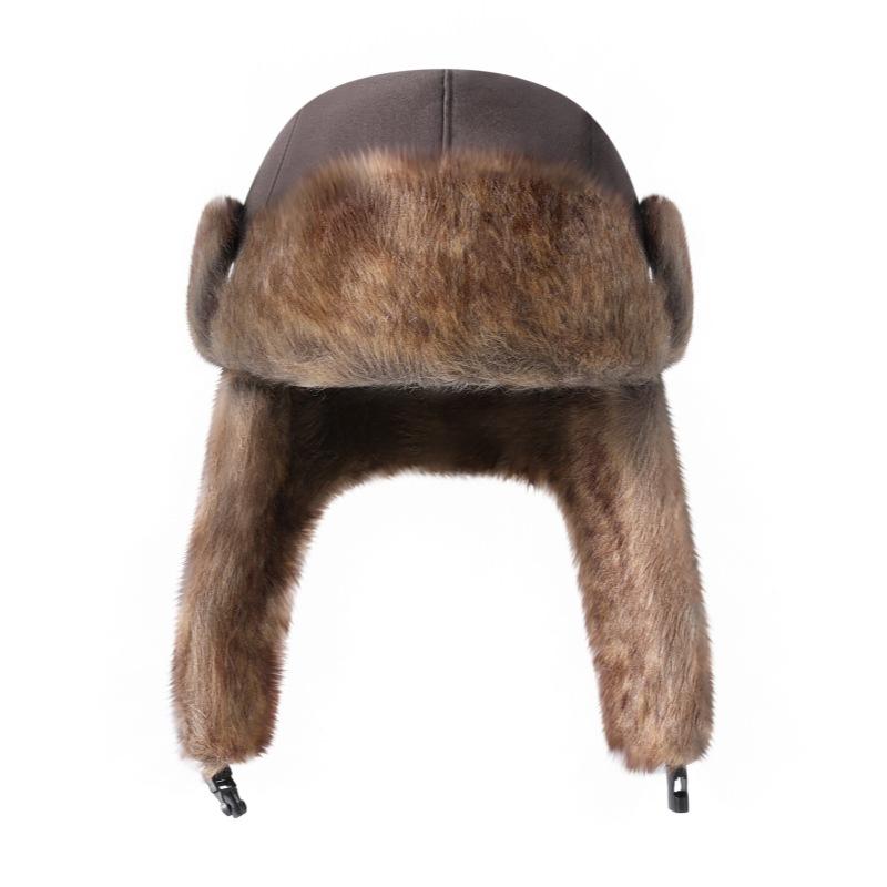 Suede Lei Feng Hat, Northeast Wind and Snow Ear Protection Hat, Winter Thickened Warm Lei Feng Hat Fashion Cashmere Hat