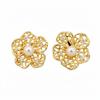 18K Gold-Plated Zircon Flower Pearl Ear Cuff - Elegant and Stylish Light Luxury Earrings