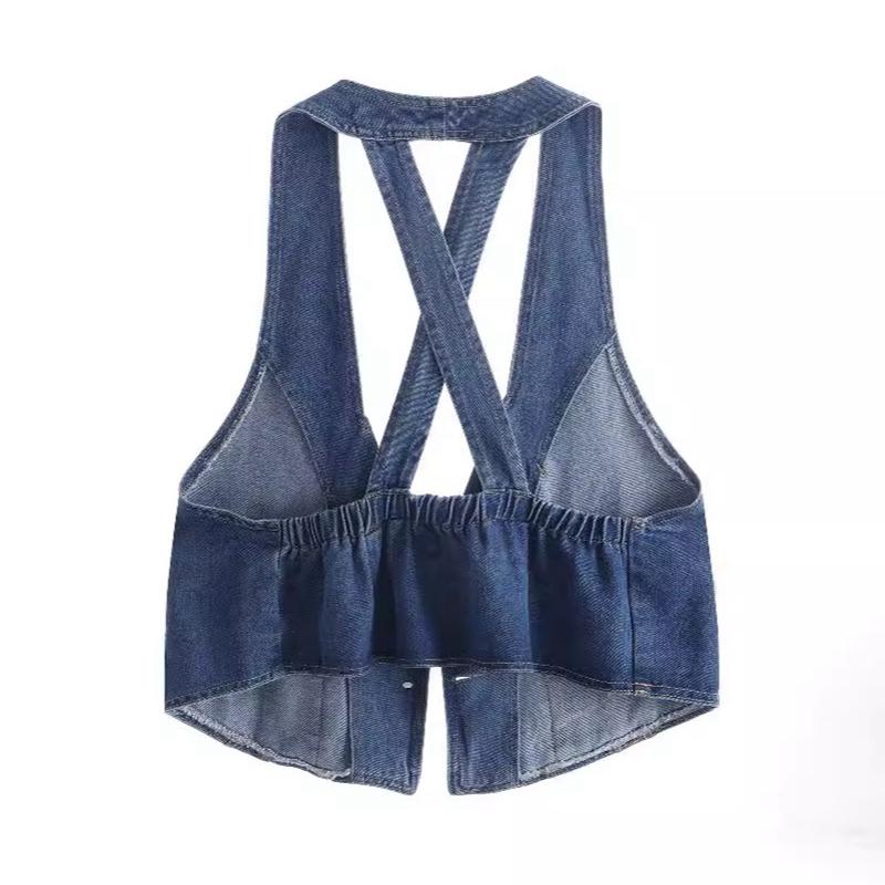 Women Fashion Korean Style Vest Female Vintage Sleeveless Plus Size Casual Denim Coat