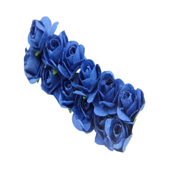 12 Pcs Mini Artificial Rose Flower Bouquet 12 Heads Paper Rose Flowers with Stems for Scrapbooking Wedding DIY Crafts