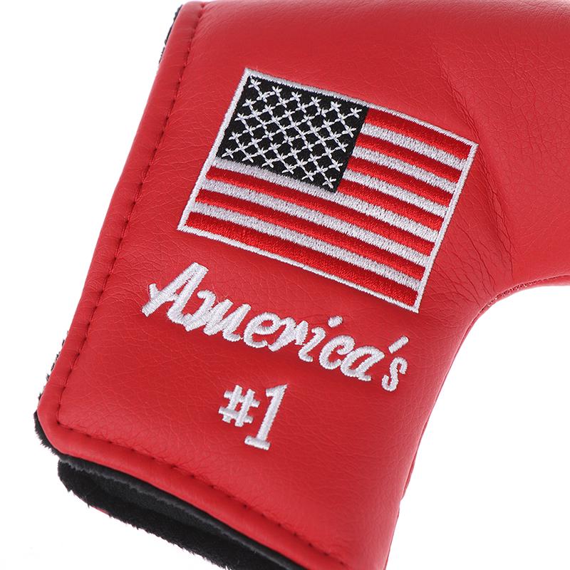1X Golfdeksel Blad Putterdeksel Golfbaner For Pebble Beach Putter USA-flagg