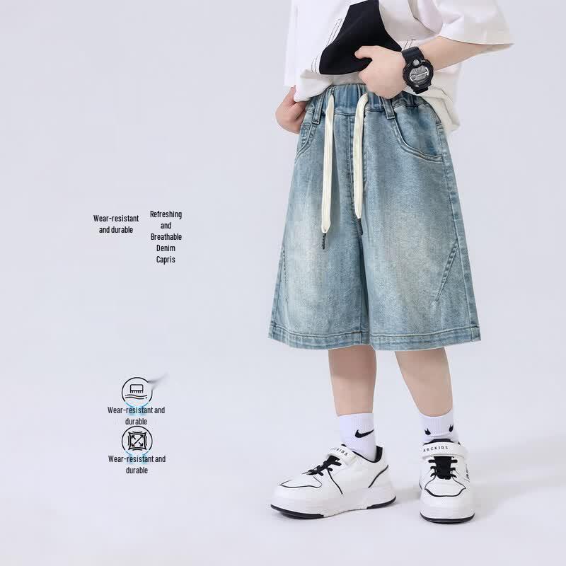 Boys Summer Denim Knee-Length Shorts 150