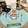 1 Stück Tom und Jerry Büro Runder Teppich, Unter Bürostühlen Schlafzimmer Wohnzimmer Heimdekoration, Raumdekora1016133
