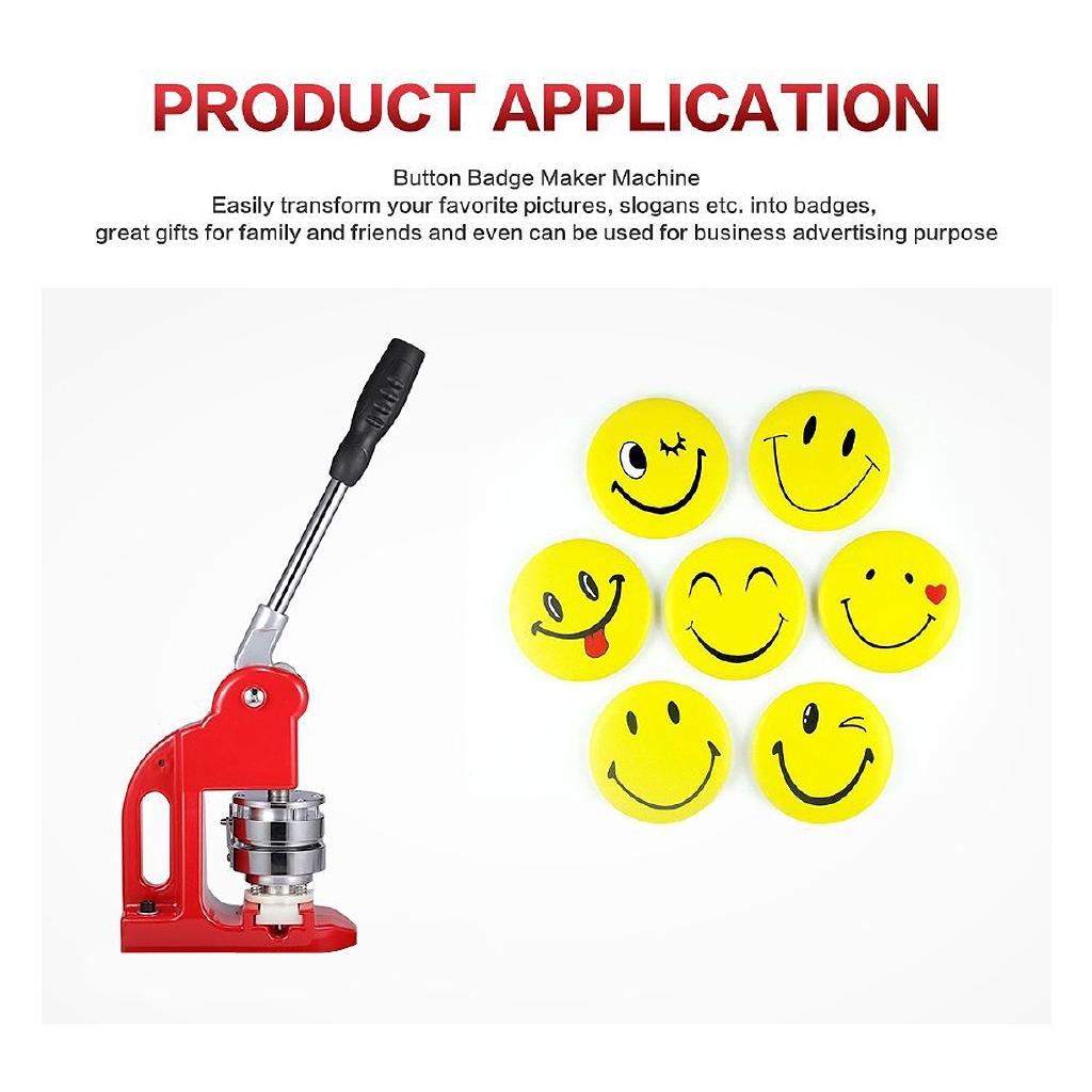 25mm Größe Button Maker Herstellungsmaschine 1-1/2" 25mm Größe Form+500 Plastik Anstecknadeln Material Button Maker Neu