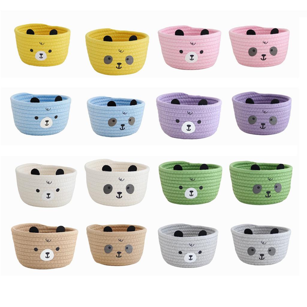 Multipurpose Folding Sturdy Cotton Rope Organizing Basket for Kids Room Bedroom Office Supplies Decoration Daily Use