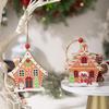 Christmas Tree Ornaments 2 Piece Wooden Pendant With Light Gingerbread House Christmas Tree Pendant For Holiday Party Supplies