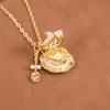 1Pcs Fashion Girls Gift Accessories Cute Sweet Opening Cup Shape Pendant Necklace For Women Gold Color Copper Alloy Jewelry