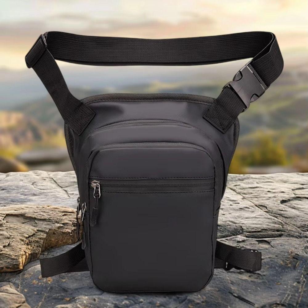 Zipper Multi-Function Fanny Pack PU Leather Travel Chest Bag Cycling Drop Leg Bag  Hiking